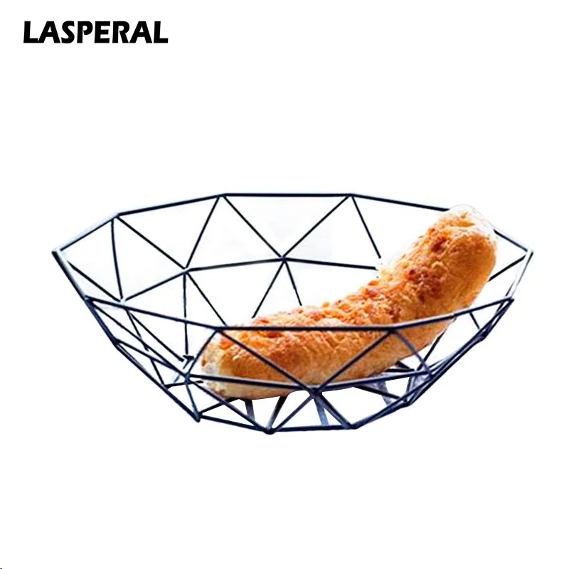 

LASPERAL Home Living Room Storage Baskets Iron Fruit Snacks Candy Basket Desktop Bedroom Kitchen Decoration Containing Basket