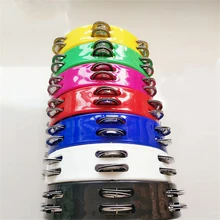 Певец Тамбурин перкуссия барабанный захват ручка с 32 Jingles детский музыкальный инструмент, игрушка в форме полумесяца для KTV семьи Вечерние