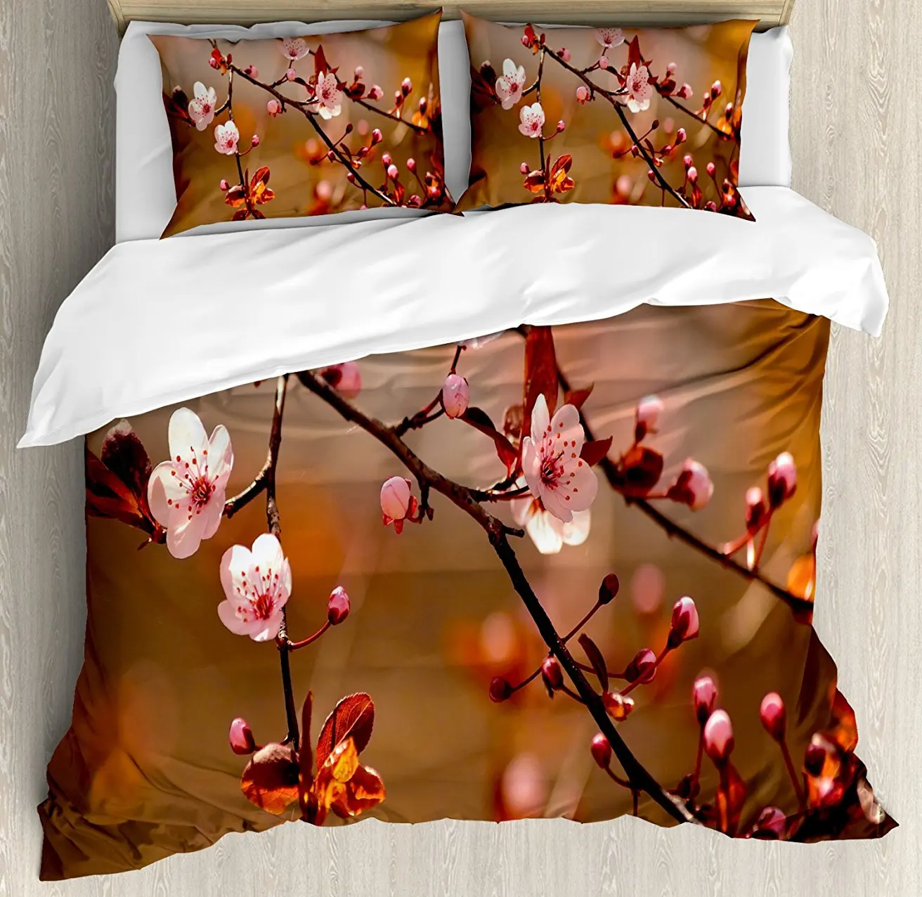 Nature Duvet Cover Set Cherry Blossom Sakura Tree Branches