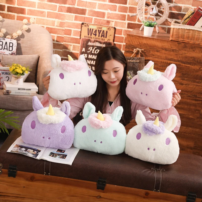 33 см Kawaii Плюшевый единорог грелка для рук Подушка на стул мягкое Коралловое