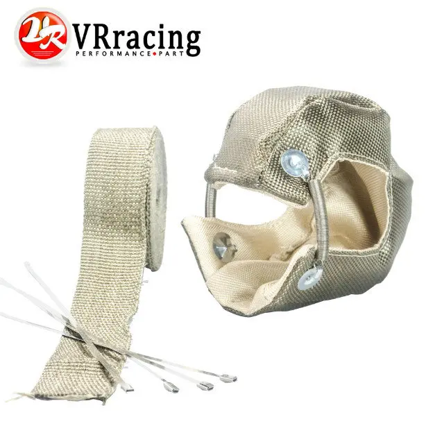 

VR RACING - Titanium T3 TURBO HEAT SHIELD BLANKET COVER + 10 METER 2" MANIFOLD DOWNPIPE Titanium WRAP WITH 4PC TIPS