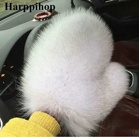 2021 new arrival fashional Fox Fur Gloves Women Luxury real Fur Glove winter warm hand mittens