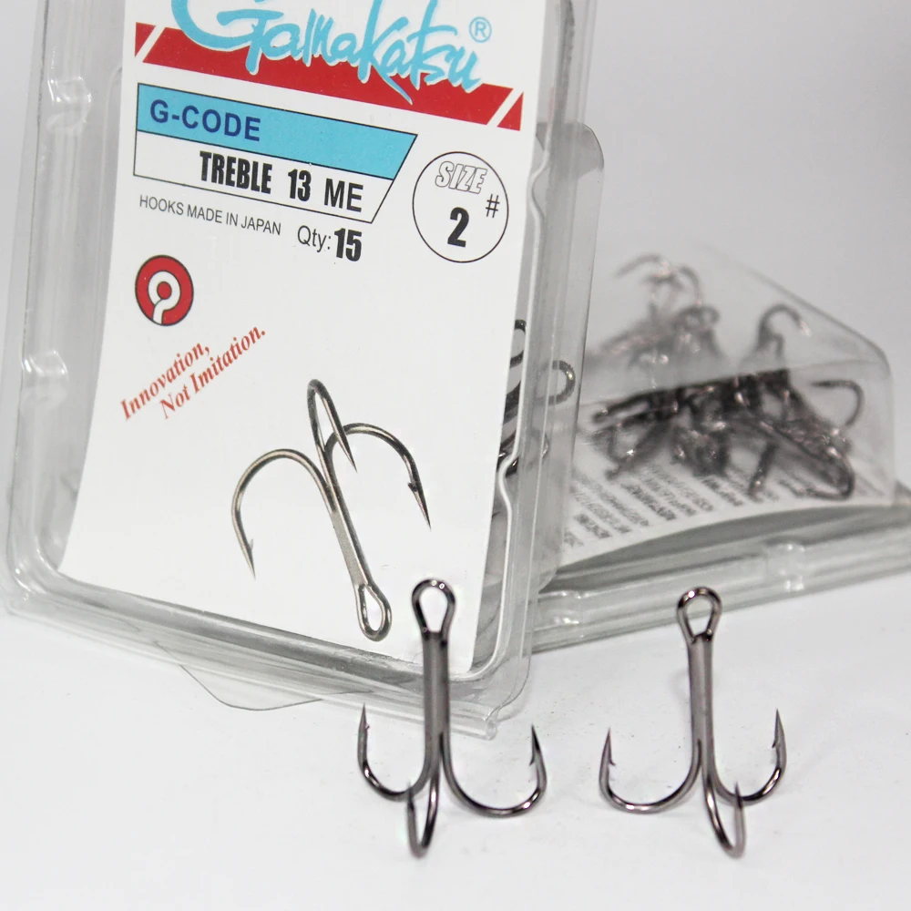 

15Pcs/lot 13ME 1#-14# Black nickel Fishing Hook Treble Overturned Hooks Round Bend Treble Bass Three hooks gamakatsu