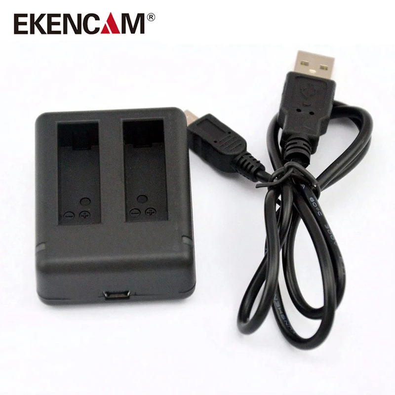 Зарядное устройство EKENCAM с двумя портами и USB кабелем для Gopro Hero 4/3 + аксессуары
