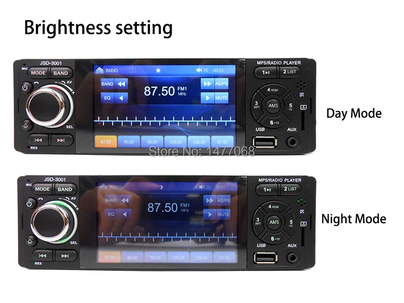 3001 autoradio brightness setting