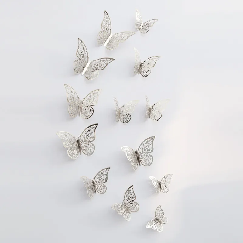 12 шт./компл. ПВХ 3D DIY бабочки настенные наклейки домашний декор постер для кухни