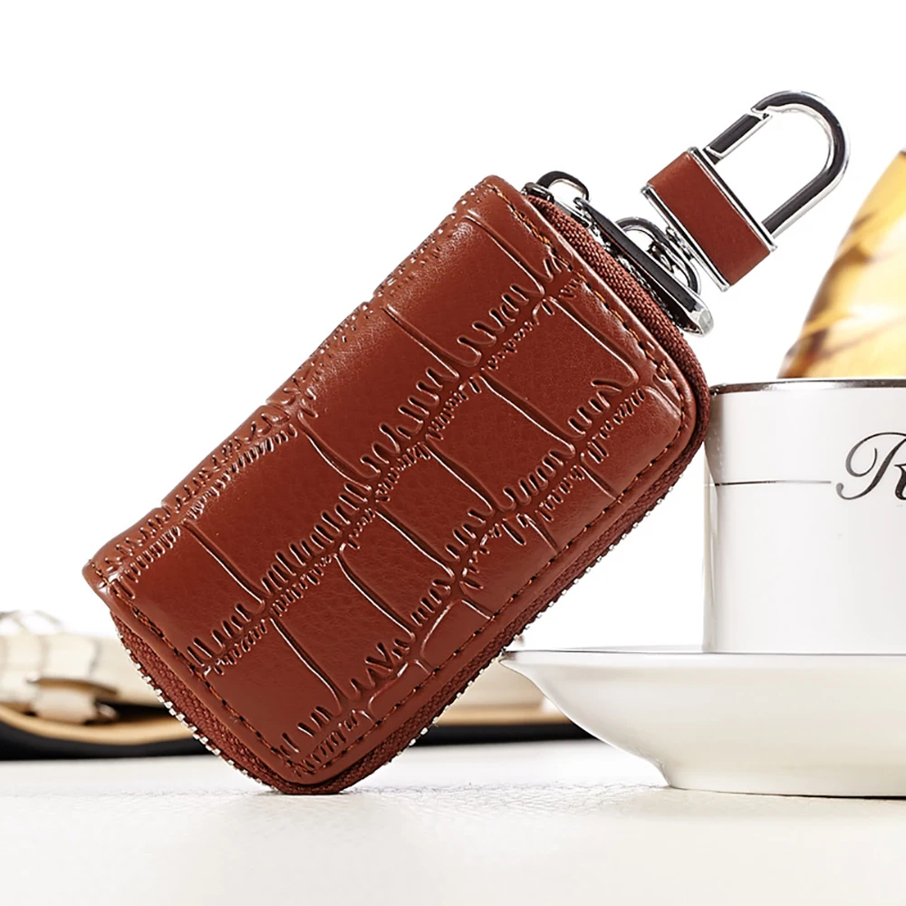 

Unisex Crocodile Pattern Second Layer Cow leathe Auto Car Key Wallet Bag Holders Key Pouch Organizer Car Housekeeper Car Styling