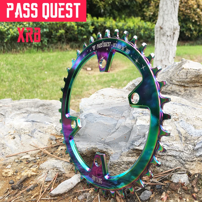 

PQ Bicycle 34T 38T 40T 96 BCD Chainring MTB Mountain Bike Single Disc Titanium coating Chainwheel With M8000 Chain wheel screw