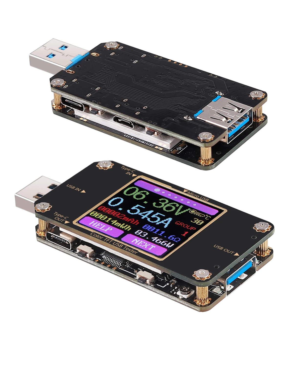 Proster для USB тестер напряжения с Bluetooth Вольтметр Амперметр цифровой ЖК дисплей