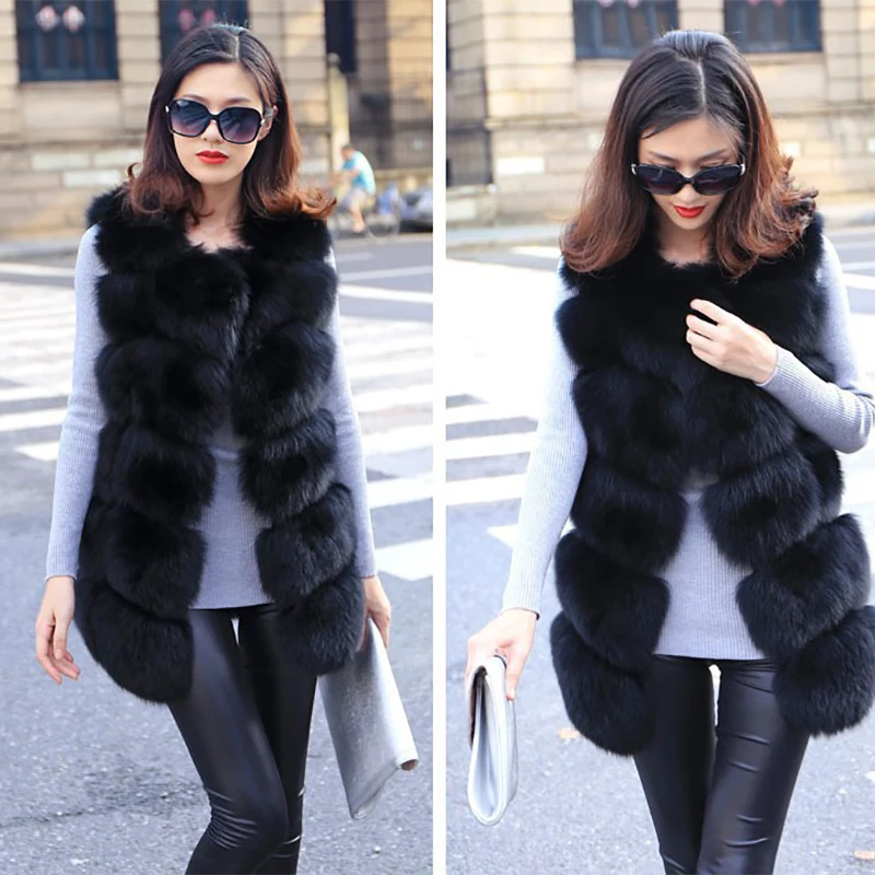 faux fur fur vest  Mink coat 2019 women's outerwear coats new vest fox fur mink fur vest whole female short paragraph