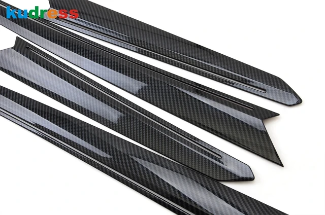 For Volkswagen T-Roc 2017 2018 2019 Carbon Fiber Plastic Car styling Inner Door Armrest Decoration Cover Trims Sticker 4pcs