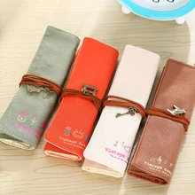 

2019 New Wrap Roll Up Pencil Case Fabric Roller Storage Pen Bag Holder Pen Box Pouch Gift Stationery Office School Supplies
