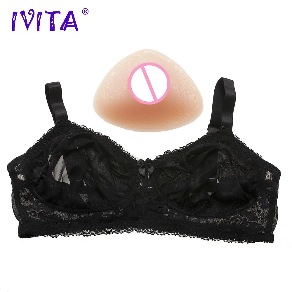 

IVITA CD Drag Bra Silicone Breast Forms Underwear Fake Boobs Transvestite Fillers Breasts For Women Mastectomy