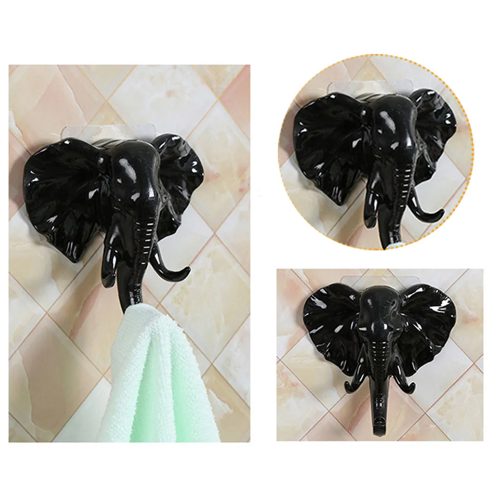 Самоклеящаяся настенная дверная Вешалка-крючок с изображением головы слона, держатель для ключей, липкий держатель для двери, настенный держатель для ключей, декор для комнаты