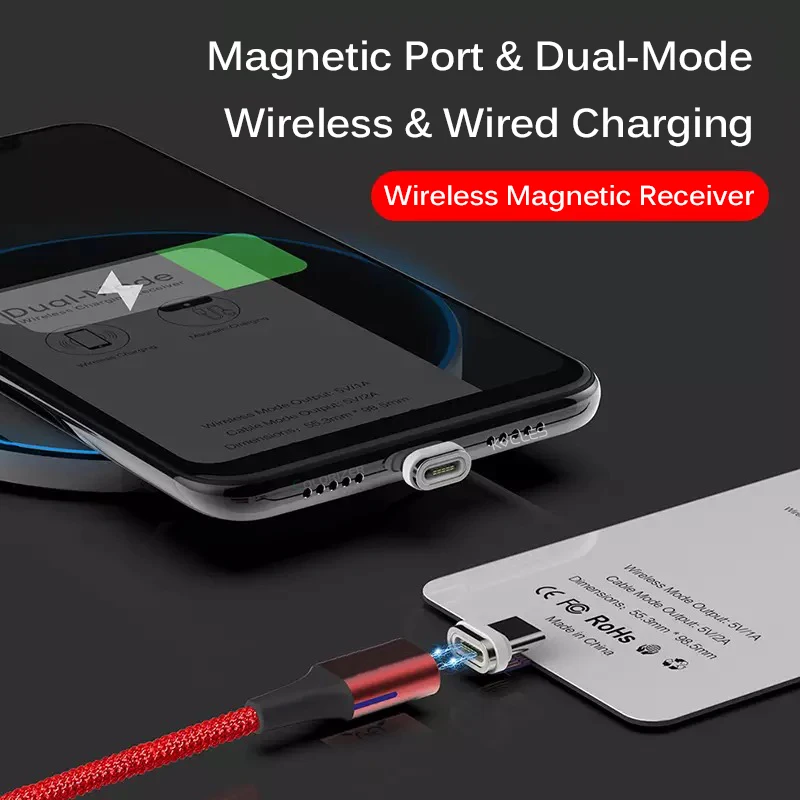 Qi магнитный беспроводной зарядный приемник USB кабель для iPhone samsung huawei двухрежимный беспроводной и QC3.0 проводной модуль быстрой зарядки