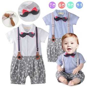 

Summer Baby Boys Clothing Baby Boy Clothes Kids Children Clothing sets Baby Boy Gentleman Clothes Kids Romper 4sets/lot