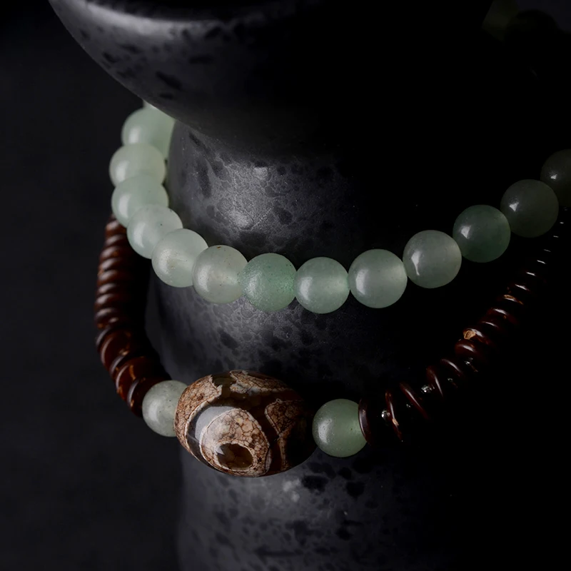 Мода, винтажная подвеска из бисера дзи, тибетский браслет, ожерелье, натуральный камень, ручная работа, ювелирное изделие, обертывание, очаровательные браслеты для женщин
