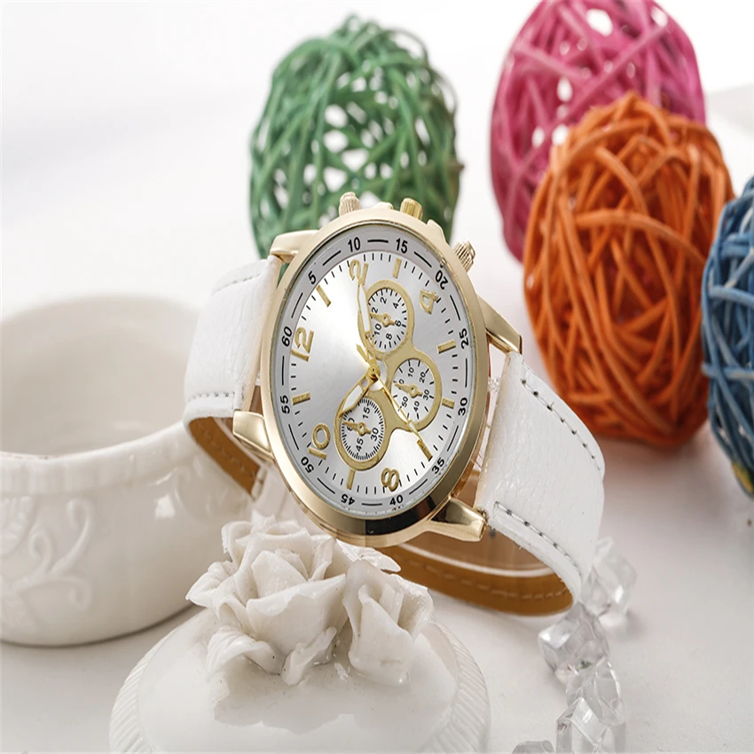 

Unisex Casual Faux Leather Quartz Analog Wrist Watch Watches #4177