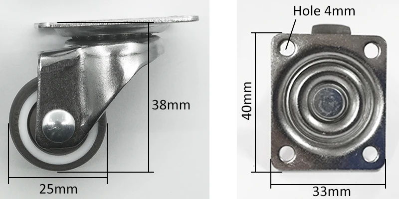 4 قطعة 25 مللي متر TPE المطاط صغيرة سوبر كتم قطب المذرة 1 بوصة 20 كجم الحمولة البسيطة خزانة درج زهرة رفوف الأسطوانة عجلة