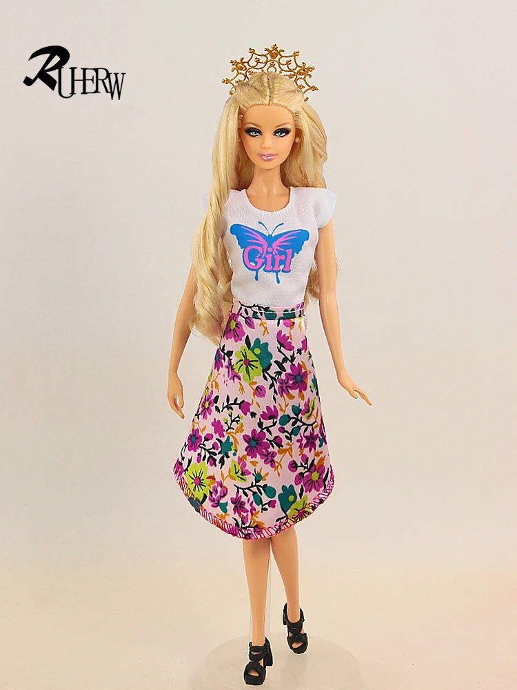 5 шт./лот, очень красивая осенняя одежда, модная повседневная одежда для куклы Барби