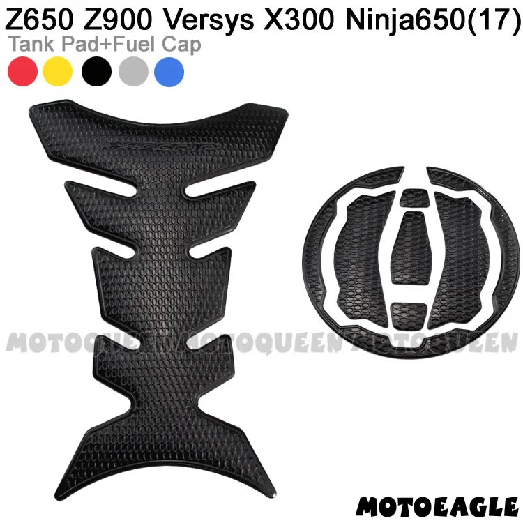 

One Set 3D Motorcycle Gas Fuel Oil Cap Tank Pad Cover Protector Decals Sticker for Kawasaki Z650 Z900 Versys X300 Ninja650