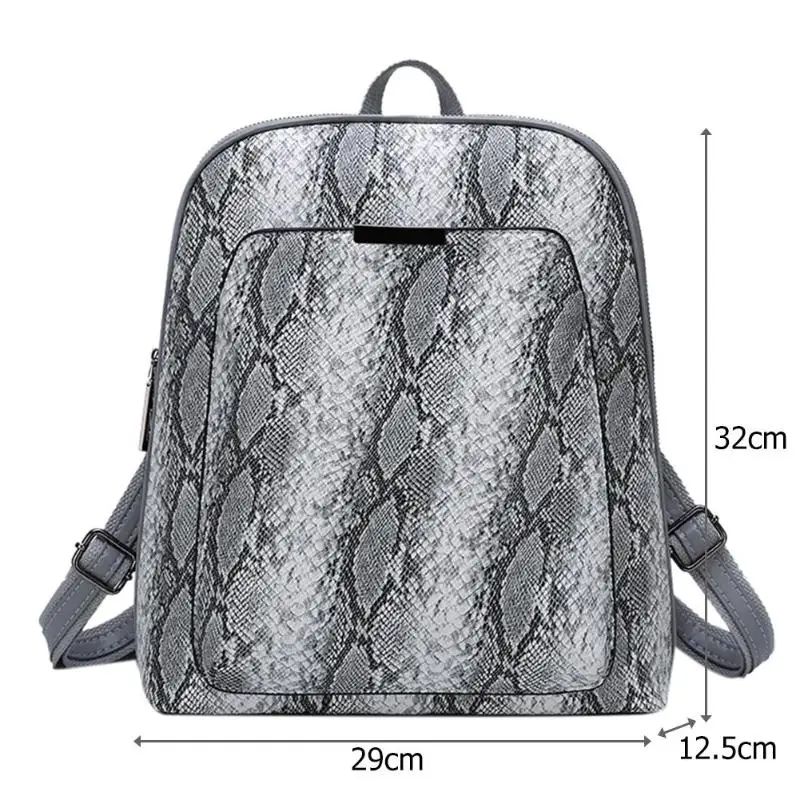 Кожаный женский рюкзак со змеиным принтом для девочек, дорожная школьная сумка, рюкзак, женские школьные рюкзаки, школьные сумки, маленький ранец