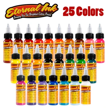 

25 Bottle 1oz Tattoo Ink Pigment Set Kits Body Arts 30ml black Professional Beauty Permanent Makesup Paints Accesories