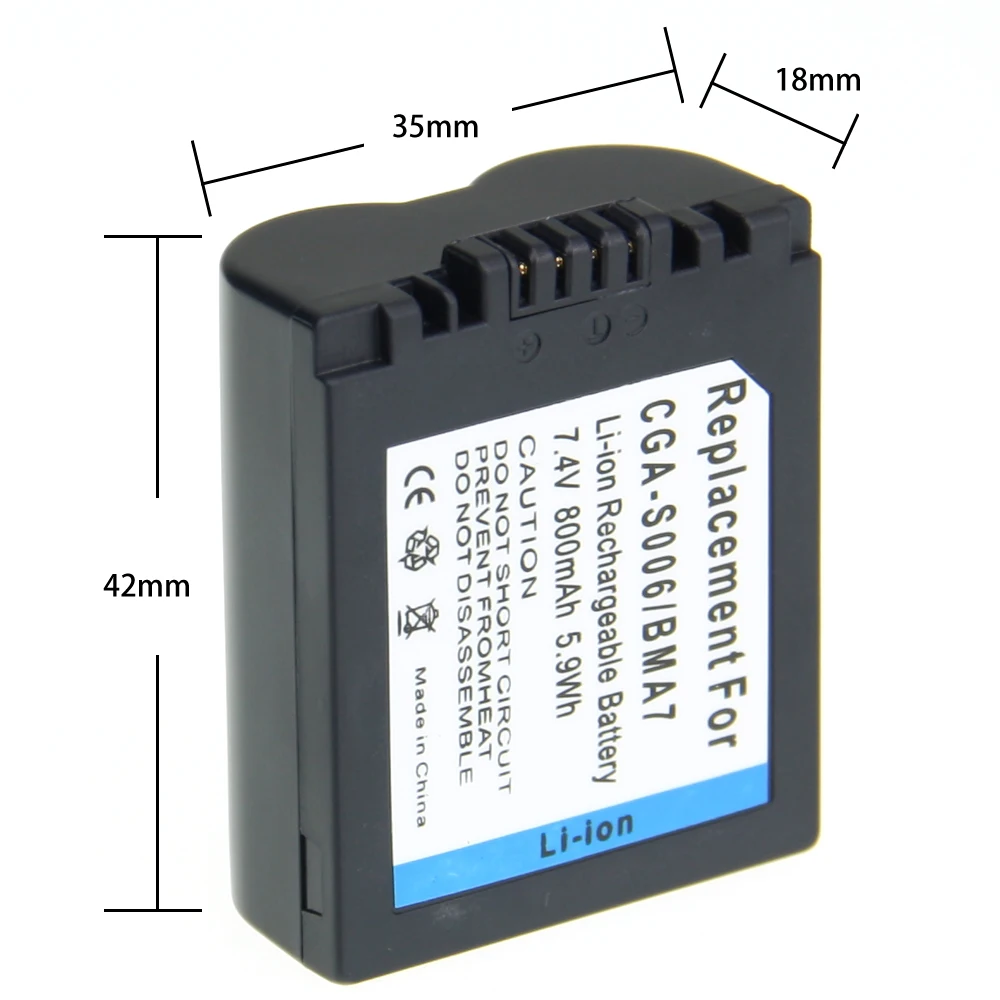 

1Pcs CGA-S006E CGRS006A CGR-S006E CGR-S006A/1B BP-DC5U Rechargeable Camera Li-ion Battery For PANASONIC BP-DC5-E