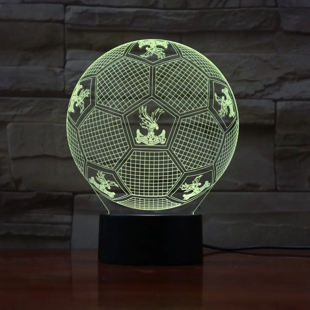 

7 Colorful Gradients Atmosphere Lamp 3D LED Night Light USB Table Bedside Lamp 3D Globe Lamp Crystal Palace F.C GX867 Dropship