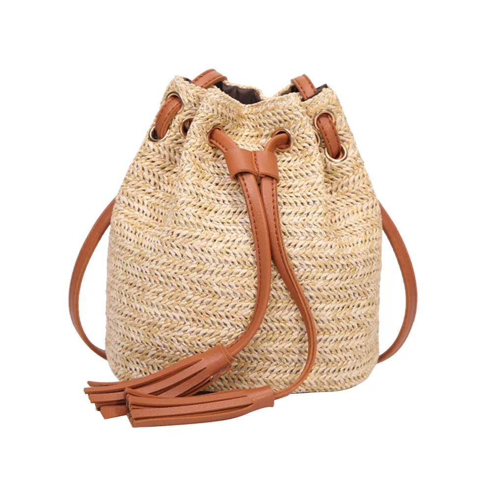 Casual Small Straw Bags Fashion Women Straw Weave Crossbody Bags Tassel ...