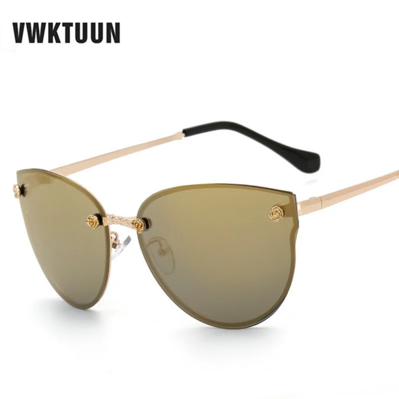 VWKTUUN Металлическая роза Frame женские очки для вождения зеркальные очки Óculos уличные спортивные очки женские солнцезащитные очки UV400
