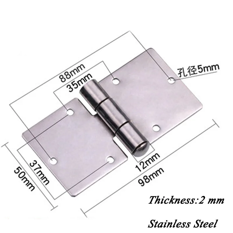 2Pcs Stainless Steel Thickened Folding Flat Door Hinges Ain Door