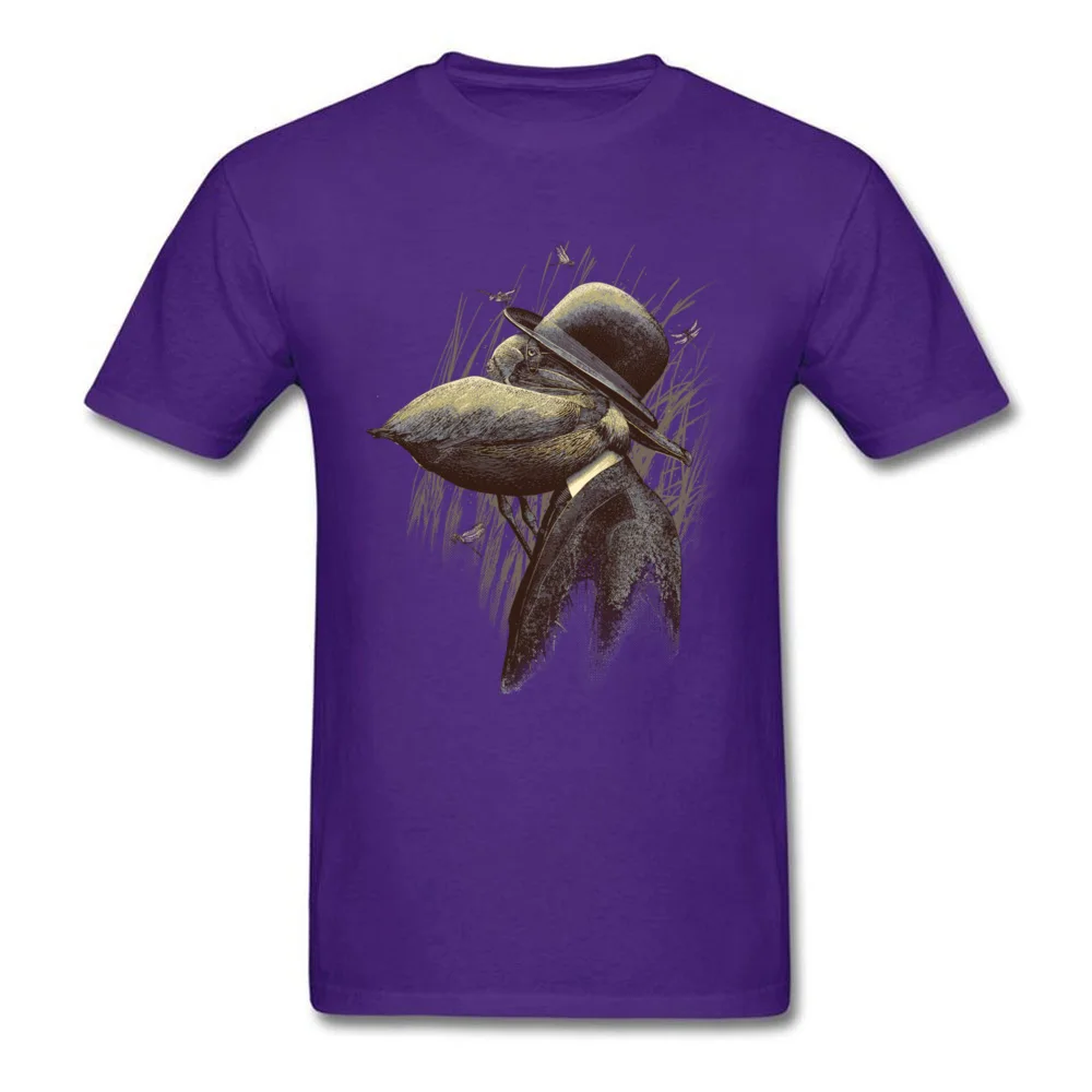 FIND THE PELICAN Father Day Pure Cotton O-Neck Tops T Shirt Short Sleeve Summer Tee-Shirts Prevailing Design T-Shirt FIND THE PELICAN purple