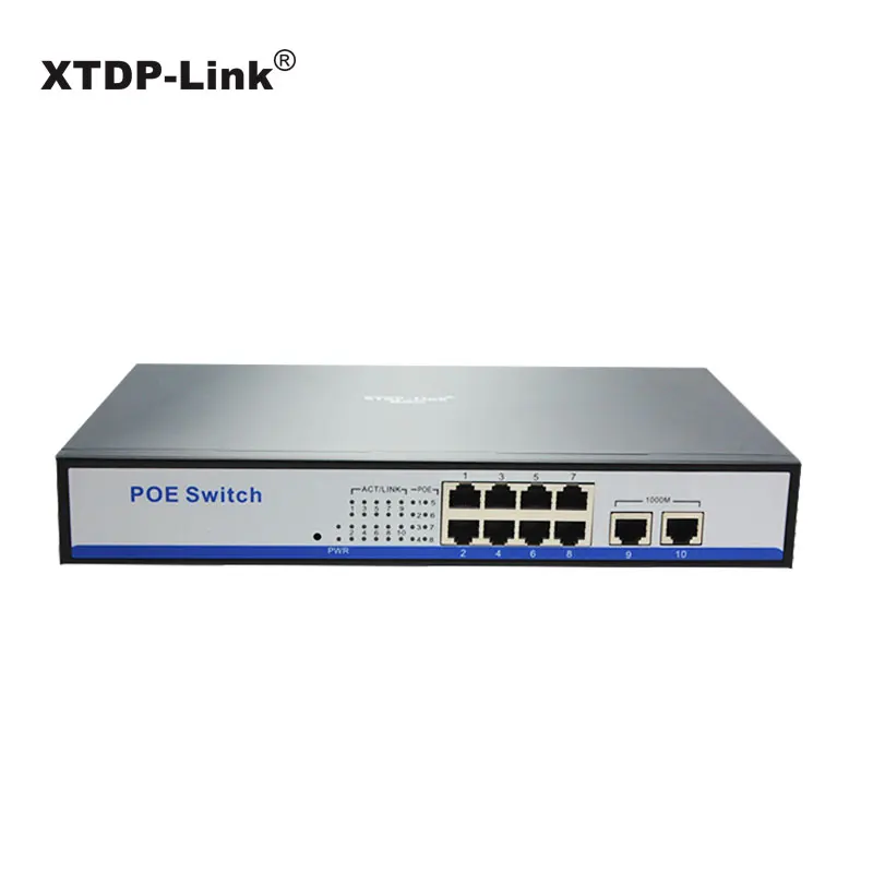 

smart desktop wall mount manage 8+2 gigabit ethernet switch 150w IEEE802.3af/at poe for 960P/1080P 2MP 3MP hd ip cameras