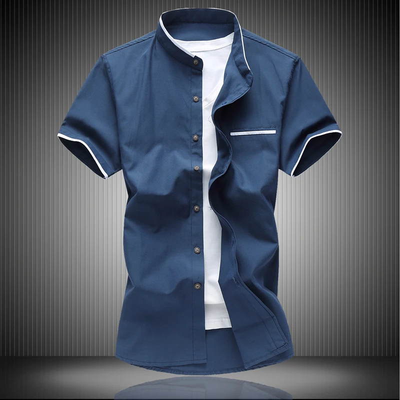 New 2018 summer smart casual shirt men work wear oxford short sleeve