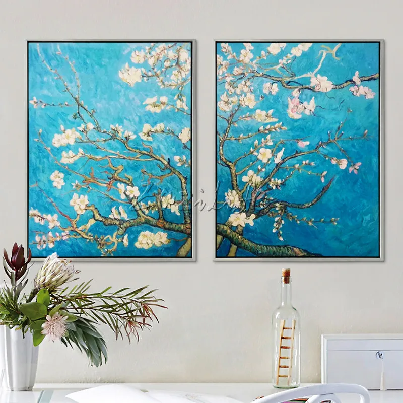 Van Gogh painting,Canvas flower oil painting2 pieces Hand painted reproduction of Van GoghWall Pictures for Living room wall art Van Gogh painting,Canvas flower oil painting2 pieces Hand painted reproduction of Van GoghWall Pictures for Living room wall art