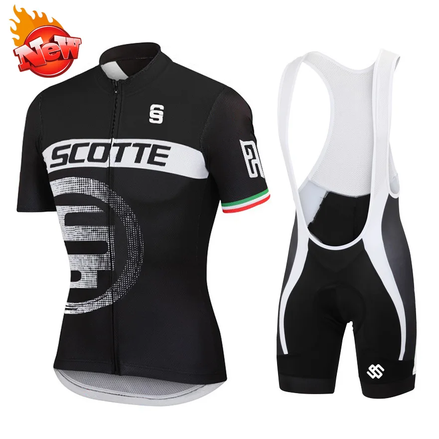 

Hot Sale 2019 GS Team Scotte Cycling Jersey Sets Men Short Sleeve Cycling Clothing Breathable Mountain Bicycle Sportwear