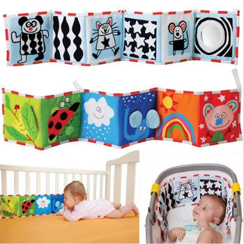 BOLAFYNIA Baby infant cloth book Double-sided black and white color bedside cloth book children Educational toys 1