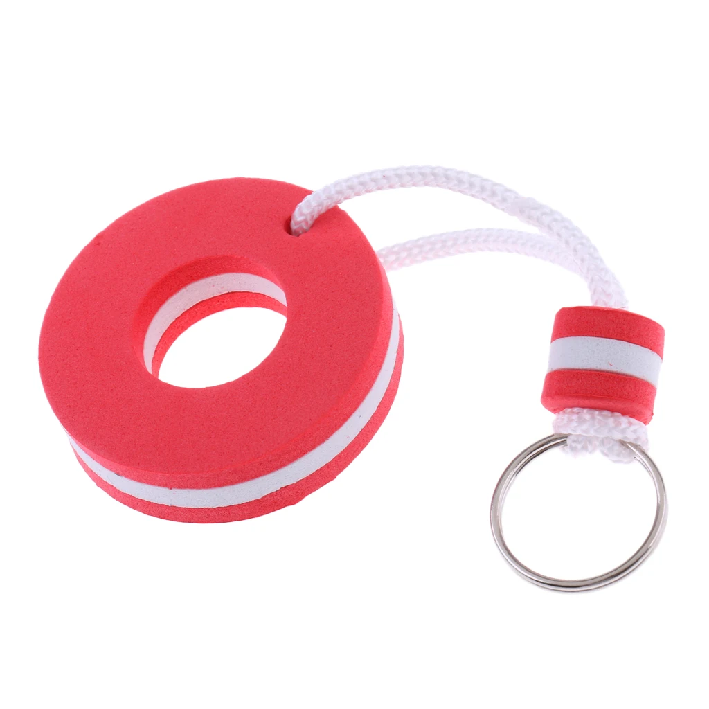 New 5 Pieces Yachting Boating Kayak Floating Key Chain Key Ring - Buoy Shape Red