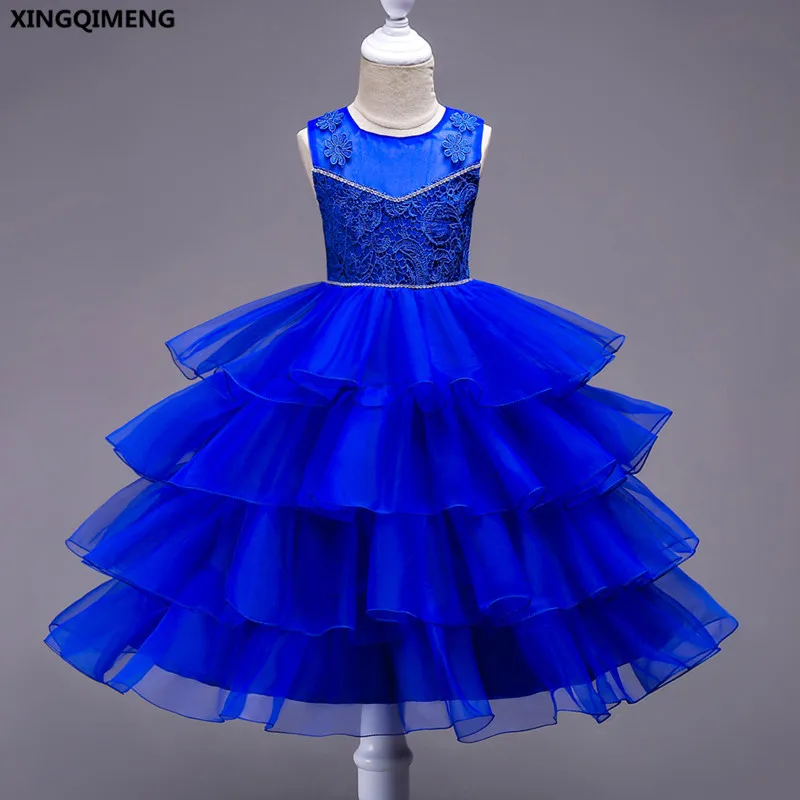 vestido para daminha azul royal