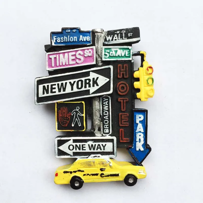 США, Нью-Йорк, креативные, ручной работы, смола, 3D, уличный знак, магниты на холодильник, туристический сувенир, холодильник, магнитные наклейки, домашний декор