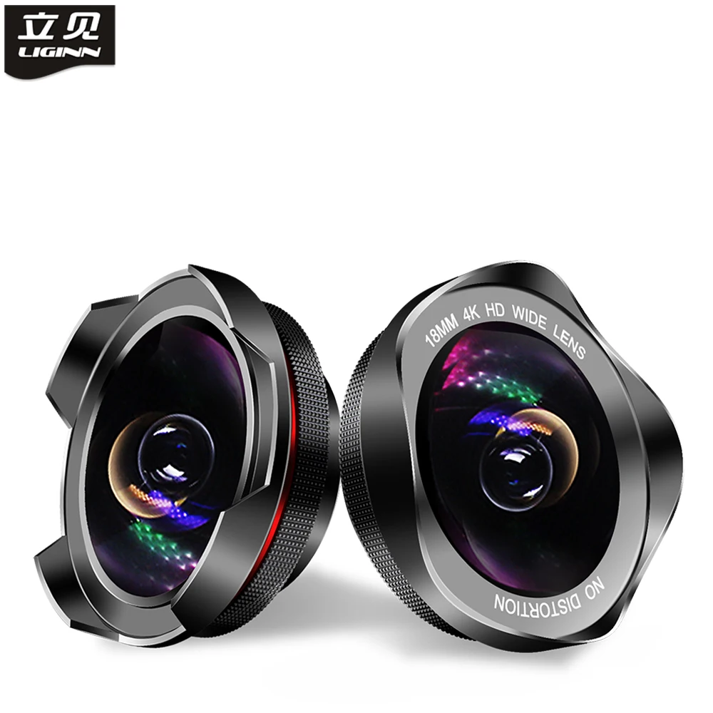LIGINN 18mm 4K HD Wide Angle Lens Clip On Camera Phone Lenses for iPhone Android Samsung Huawei