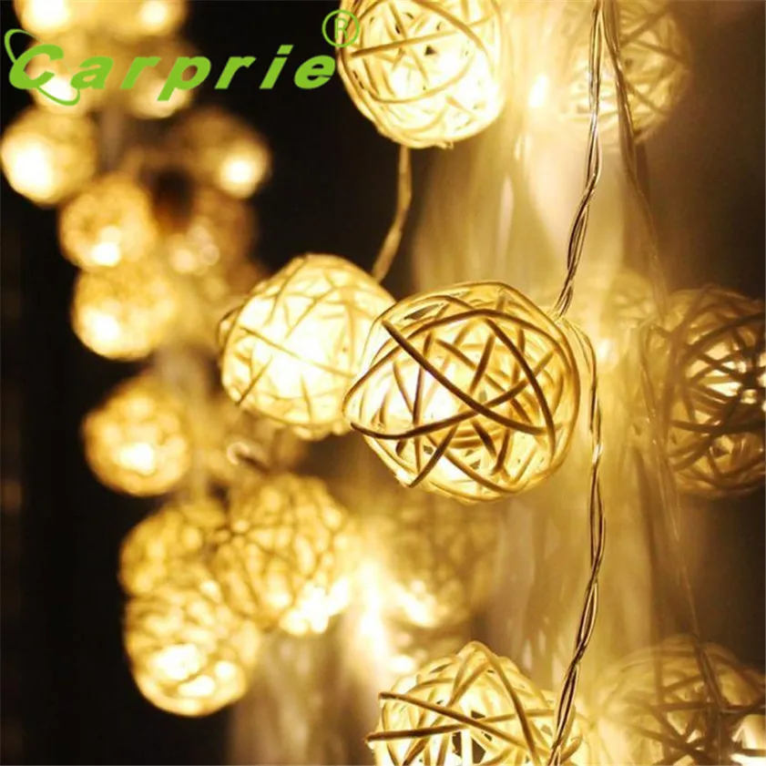 Super 20 LED Warm White Rattan Ball String Fairy Lights For Xmas Wedding Party Hot | Лампы и освещение