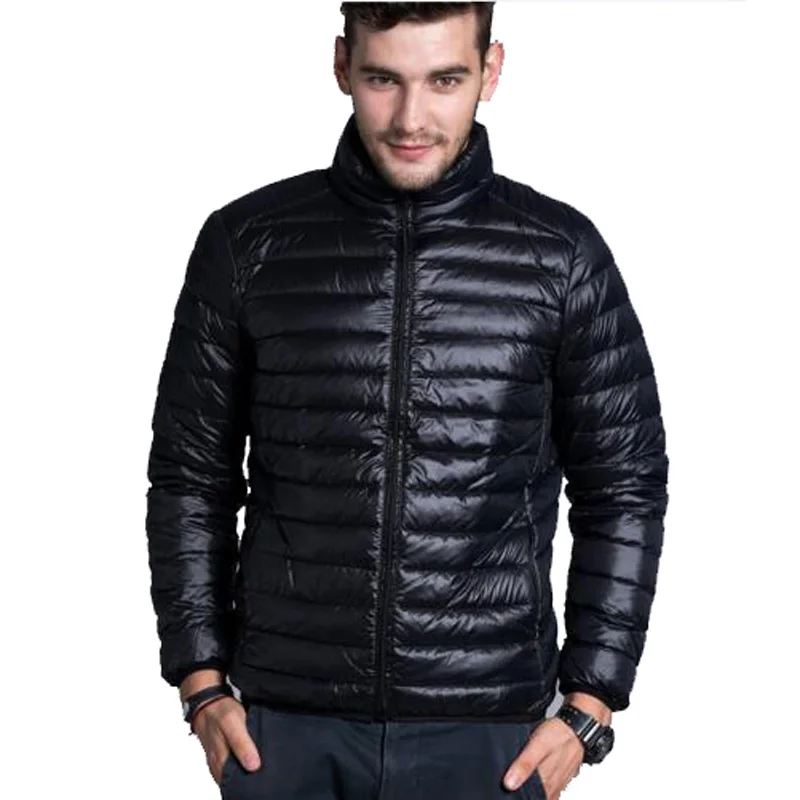 Men Winter Jacekt Men's Brand Thin Duck Down Coat Collar Casual Warm ...