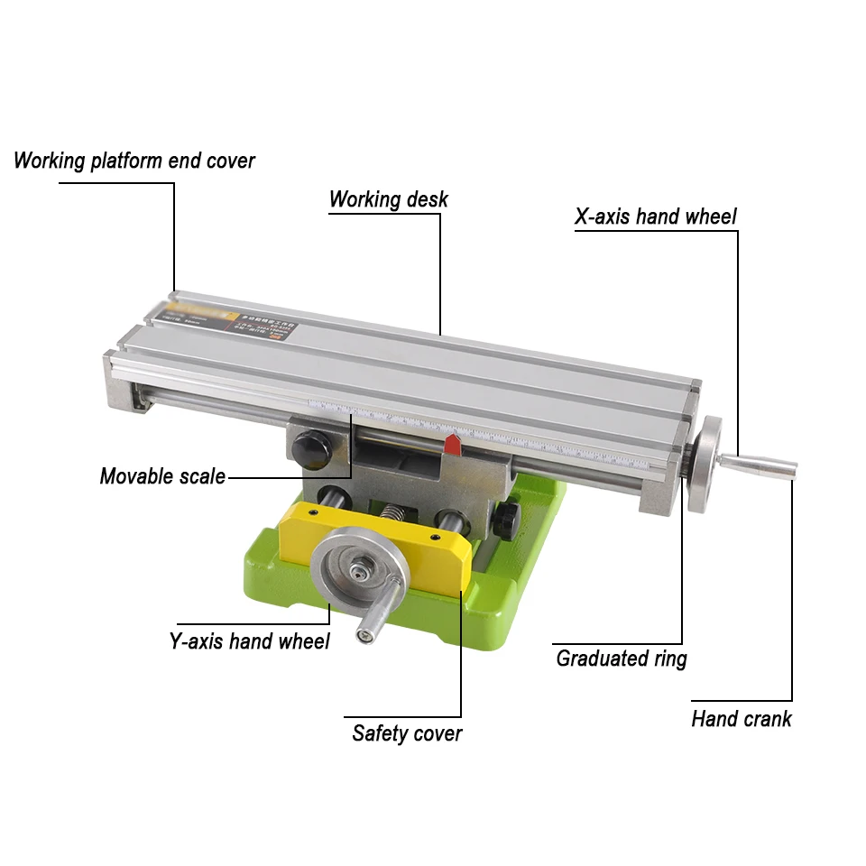 CNC приспособление 6350 Настольный сверлильный Рабочий стол многофункциональная X ось Y Регулировка координаты+ 2,5 дюймов тиски для гравера машины