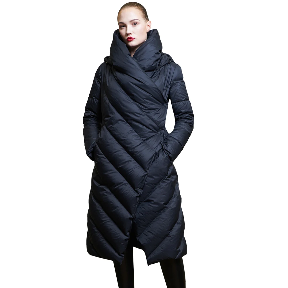 

High Quality 2019 Winter New Collection Women Hooded Long Down Coat Female Winter Warm Thick Down Jacket Female Overcoat