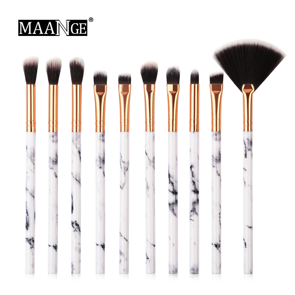 

10 pcs/set Marbling Handle Makeup Brushes Eye Shadow Eyeliner Eyebrow Foundation Make-Up Brush Colorful Cosmetic Tool Kits