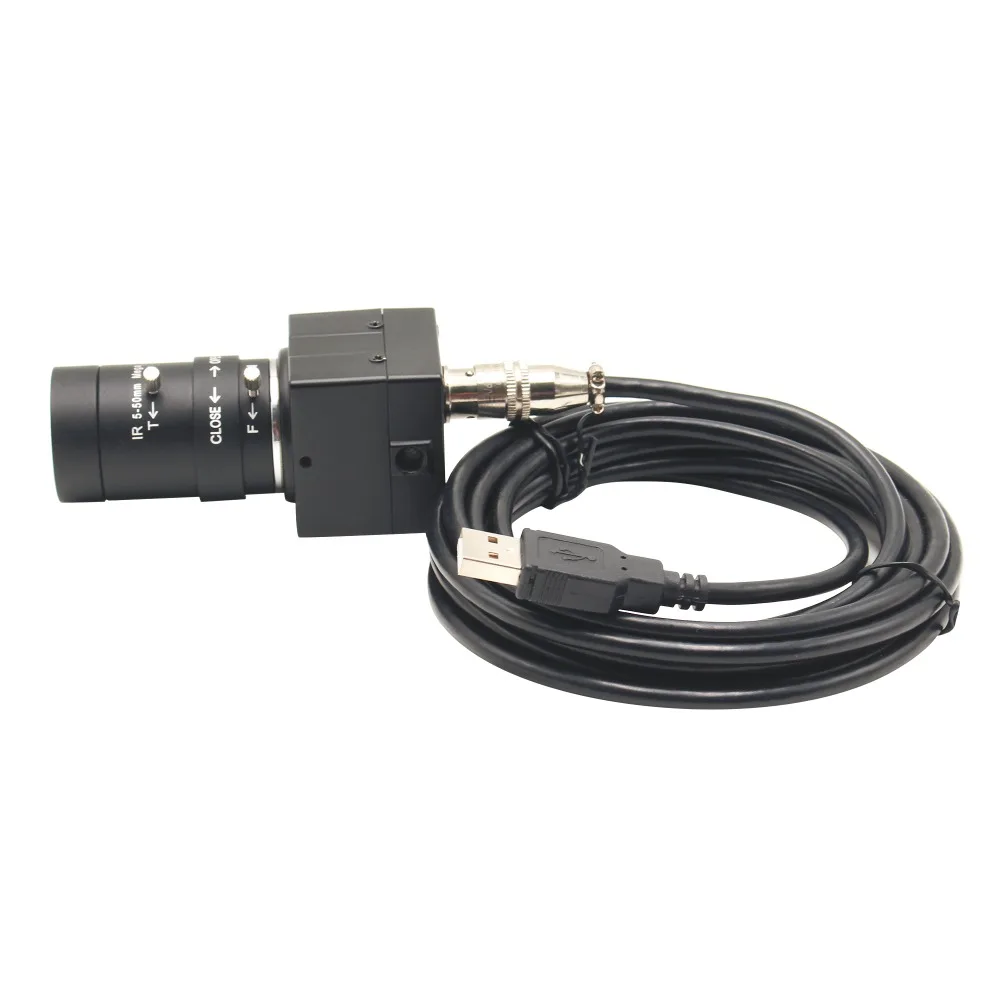 ELP USB веб-камера 5-50 мм объектив с переменным фокусным расстоянием 0.01lux низкой освещенности Full HD 1080 P H.264 Mejpg промышленные машины USB Камера
