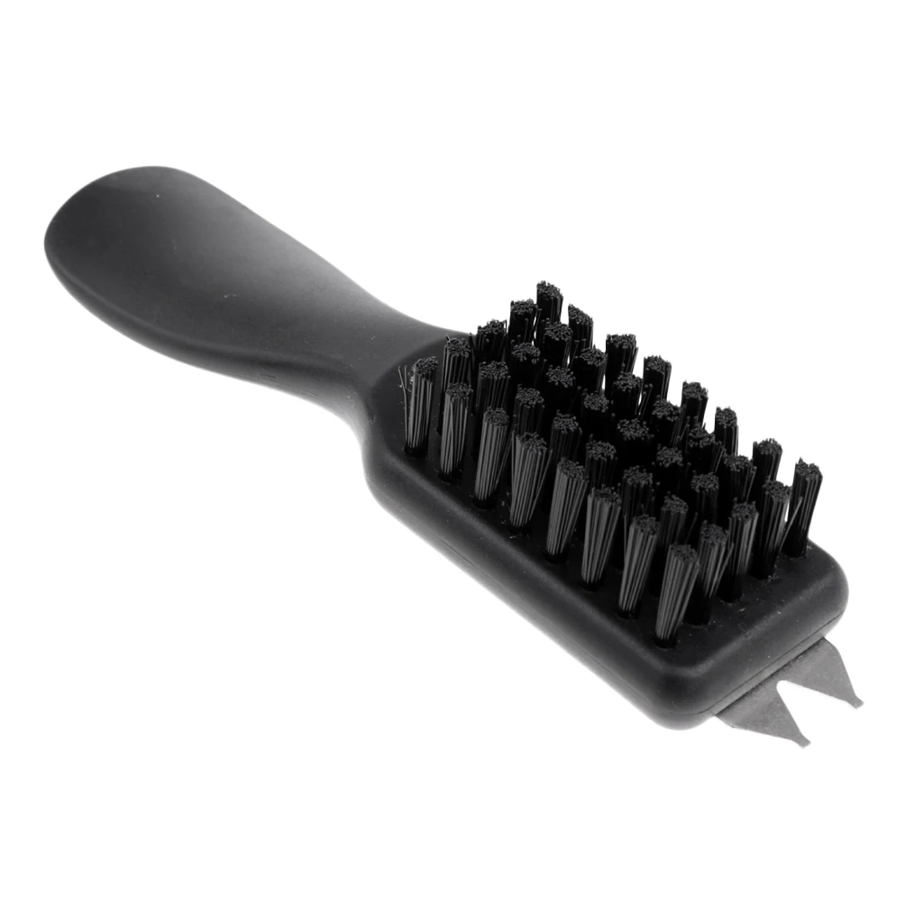 1 Pcs Portable Golf Brush Groove Cleaner Shoes Brush Cleaning Nylon Shoehorn Handle and Spike Wrench for Golfer Black