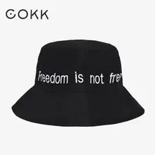 COKK черная Панама с вышитыми буквами хип-хоп шляпа для рыбалки женские весенние летние шапки для мужчин и женщин Новые шапки
